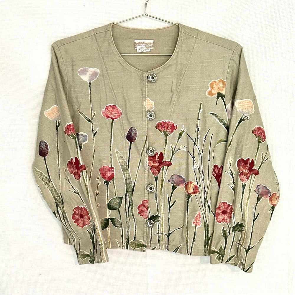 90s vintage cottagecore floral jacket ✨